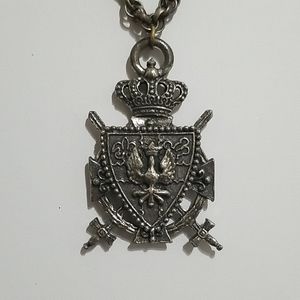 Vintage Double Sided Coro Heraldic Shield Pendant